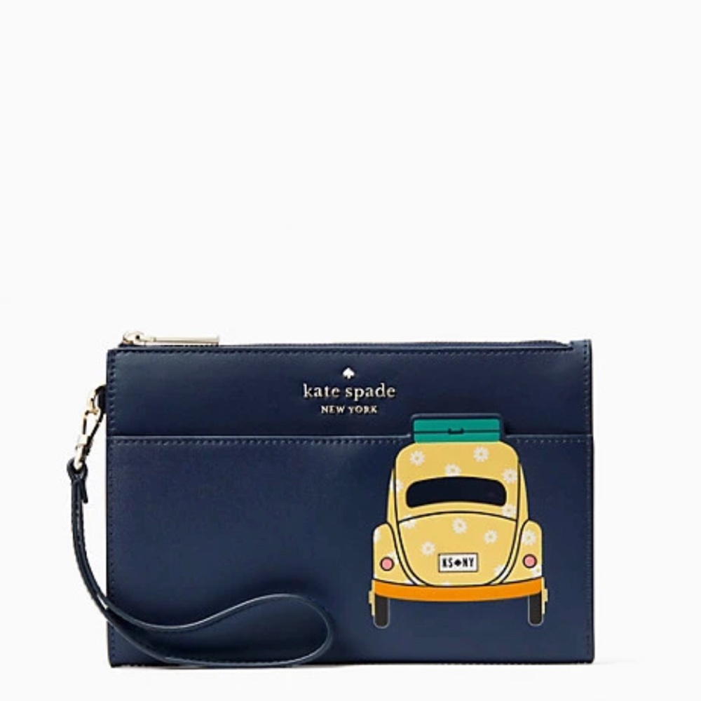 Kate Spade navy beep beep medium wristlet - Picture 3 of 5